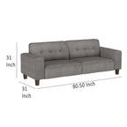 Canapé Dero, 81 pouces de large, accoudoirs larges et modernes, velours côtelé gris