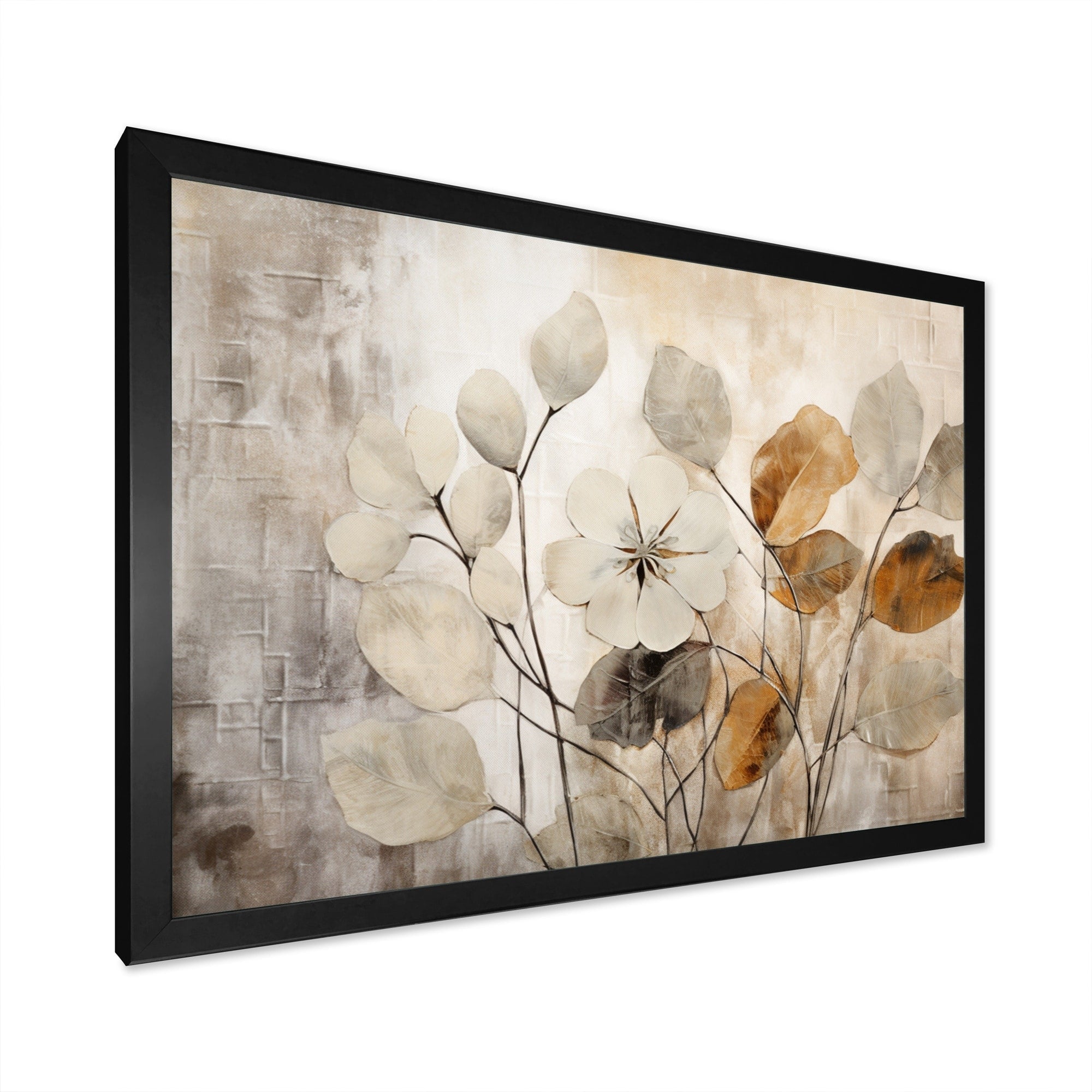 Impression sur toile encadrée Designart Beige Botanical Impressions III Abstract Botanicals