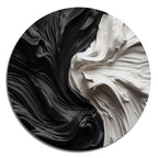 Designart Noir Blanc Marbré Dreamscape V Art Mural Rond Géométrique Moderne en Métal