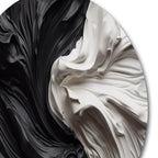 Designart Noir Blanc Marbré Dreamscape V Art Mural Rond Géométrique Moderne en Métal