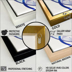 Designart Bleu et Gris Éthéré Elixir III Abstrait Art Mural Encadré Ensemble de 3 Cadres Toiles pour Décoration de Salon