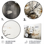 Designart Bohème Terrestre Floral Collage I Art Mural Abstrait en Métal Salon