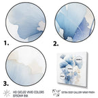 Designart Délicates feuilles de ginko bleu sur feuilles aquarelles blanches Art mural encadré Salon