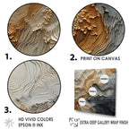 Toile encadrée Designart représentant une spirale de rivière dorée et beige