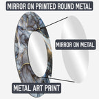 Miroir de salon Designart doré et noir, intemporel et abstrait, spirales - Grand miroir rond moderne doré