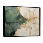 Designart Poteries minimalistes vertes et dorées I Spirales abstraites Art mural encadré Salon