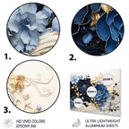 Designart Liquid Ink Spiralscape I Décoration murale en métal à spirales abstraites pour salon