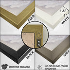 Designart Under Water Blue And White Corals Collage Coastal Framed Wall Art