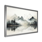 Toile encadrée Designart Aquarelle Lac et Forêt Rêve I Paysage Montagnes