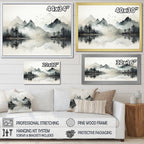 Toile encadrée Designart Aquarelle Lac et Forêt Rêve I Paysage Montagnes