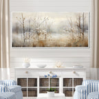 Décoration murale Designart Winter Meadow View Calmness II Meadow Grey - Art mural sur toile encadrée traditionnelle pour chambre à coucher