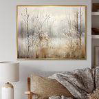 Décoration murale Designart Winter Meadow View Calmness II Meadow Grey - Art mural sur toile encadrée traditionnelle pour chambre à coucher