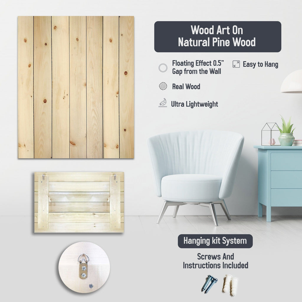 Impression nautique et côtière Designart « Blue Coastal Crab Battle » sur bois de pin naturel - Bleu