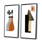 Designart Bohème Mid Century Géométrique Typographie VI Géométrique Encadré Art Ensemble de 2 Pièces