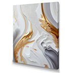 Toile murale moderne Designart « Abstrait en marbre blanc et or I »