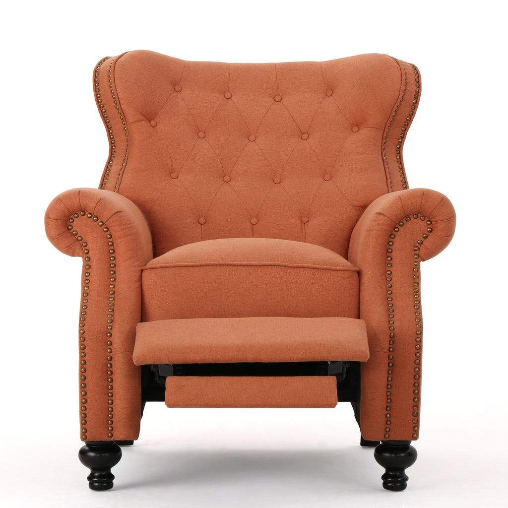 Fauteuil inclinable capitonné à point de diamant avec garniture cloutée