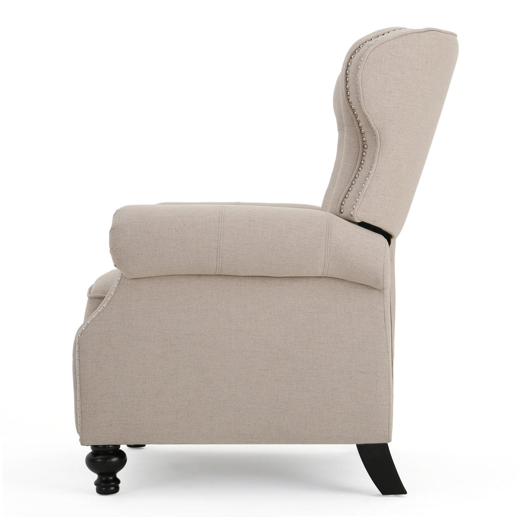 Fauteuil inclinable capitonné à point de diamant avec garniture cloutée