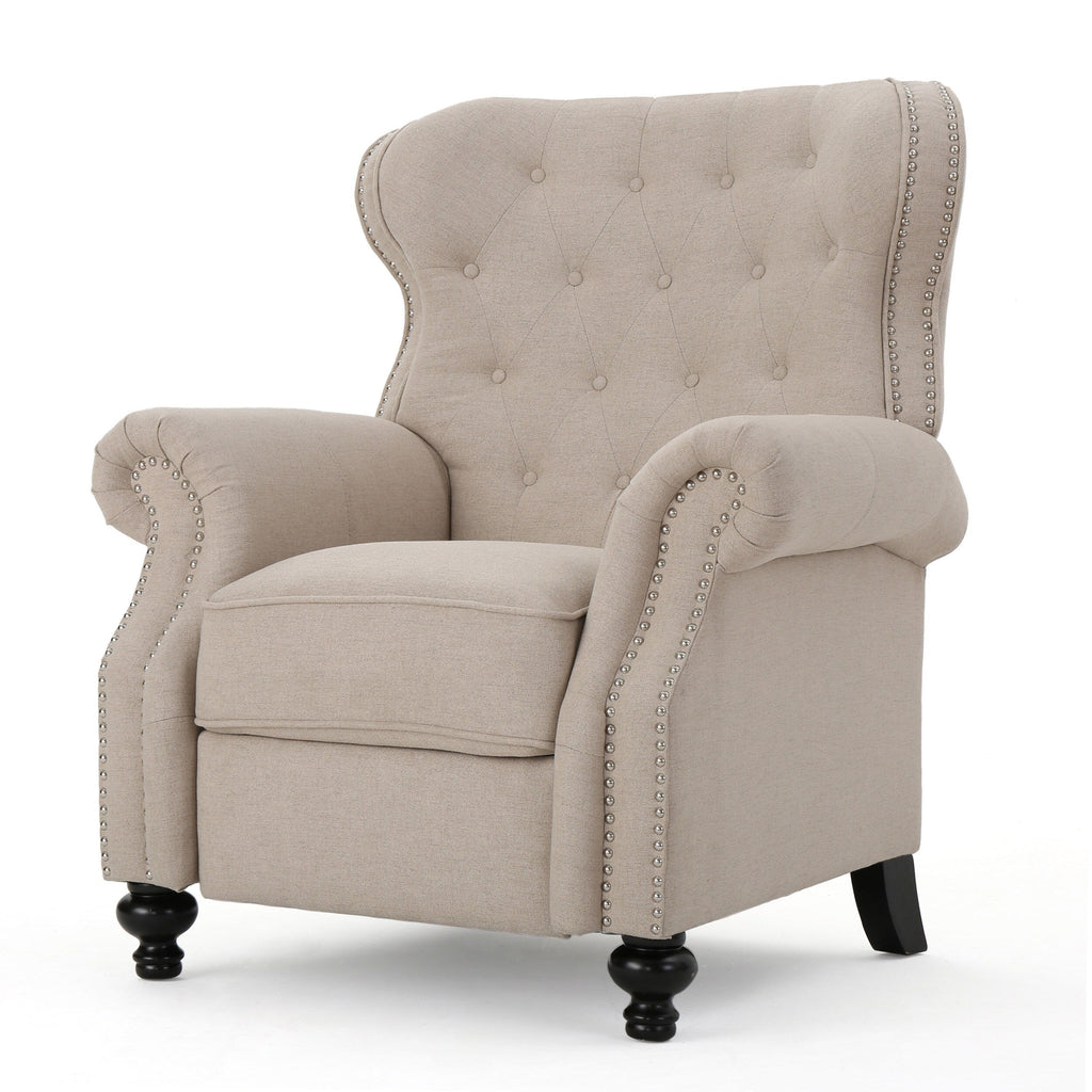 Fauteuil inclinable capitonné à point de diamant avec garniture cloutée
