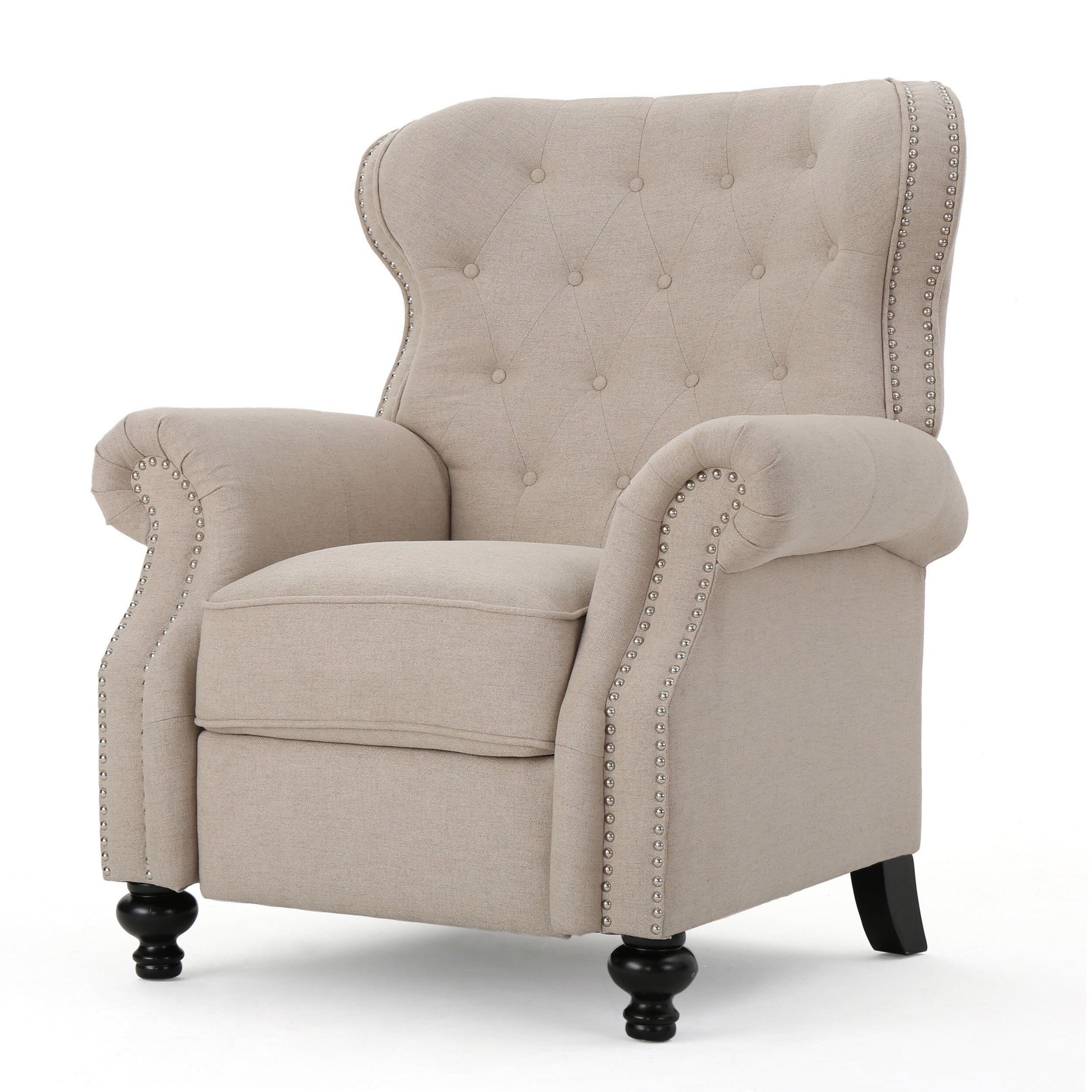 Fauteuil inclinable capitonné à point de diamant avec garniture cloutée
