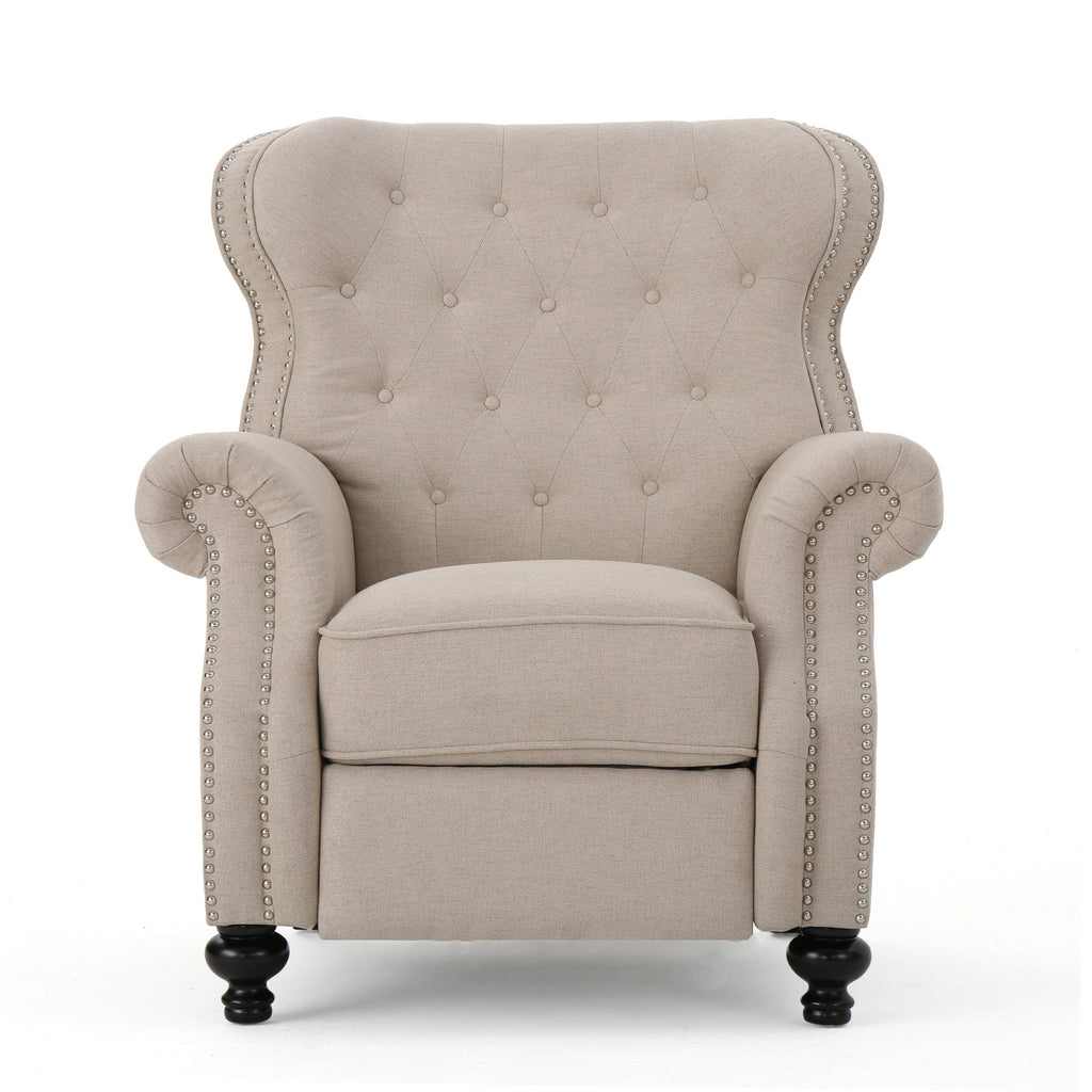 Fauteuil inclinable capitonné à point de diamant avec garniture cloutée
