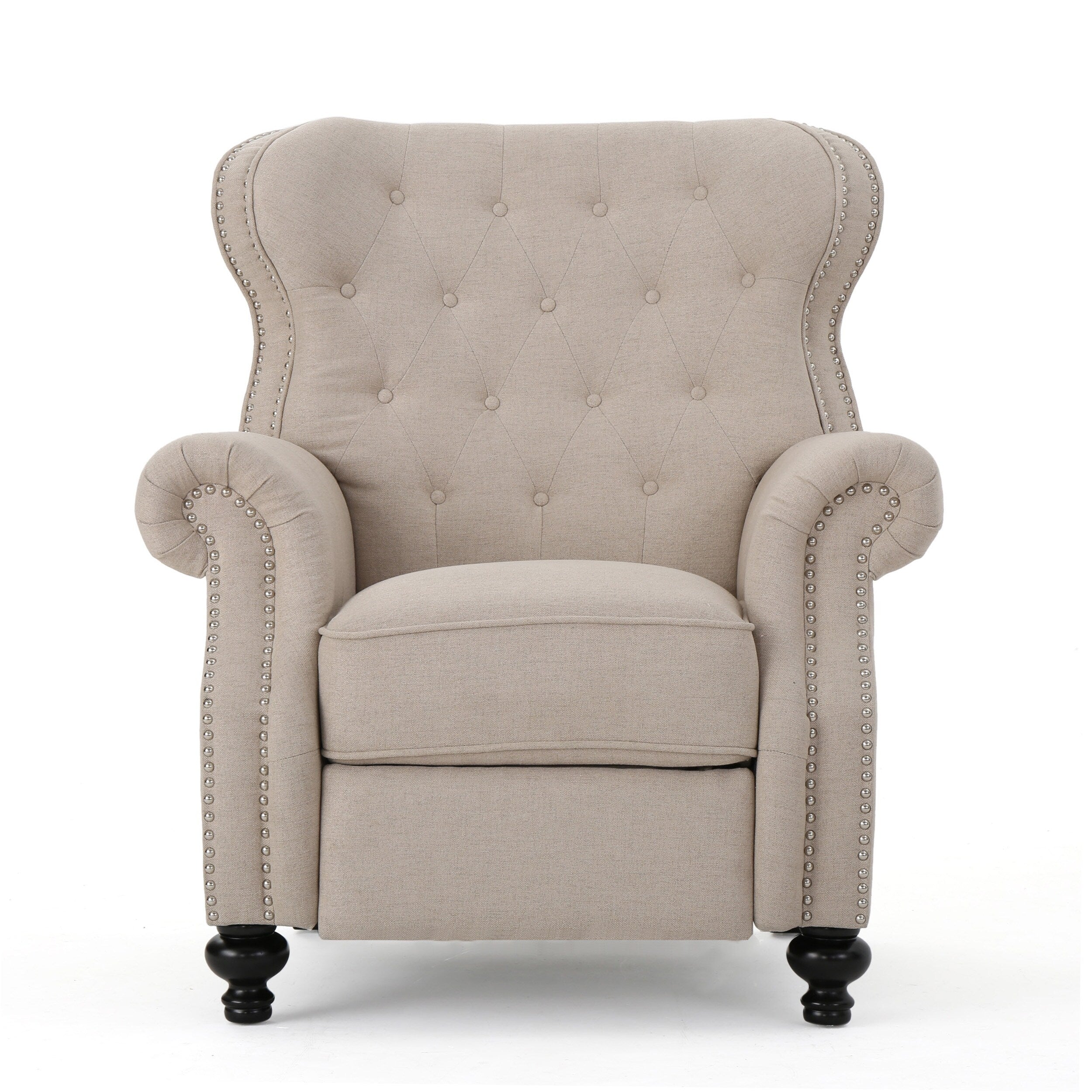 Fauteuil inclinable capitonné à point de diamant avec garniture cloutée