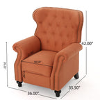 Fauteuil inclinable capitonné à point de diamant avec garniture cloutée