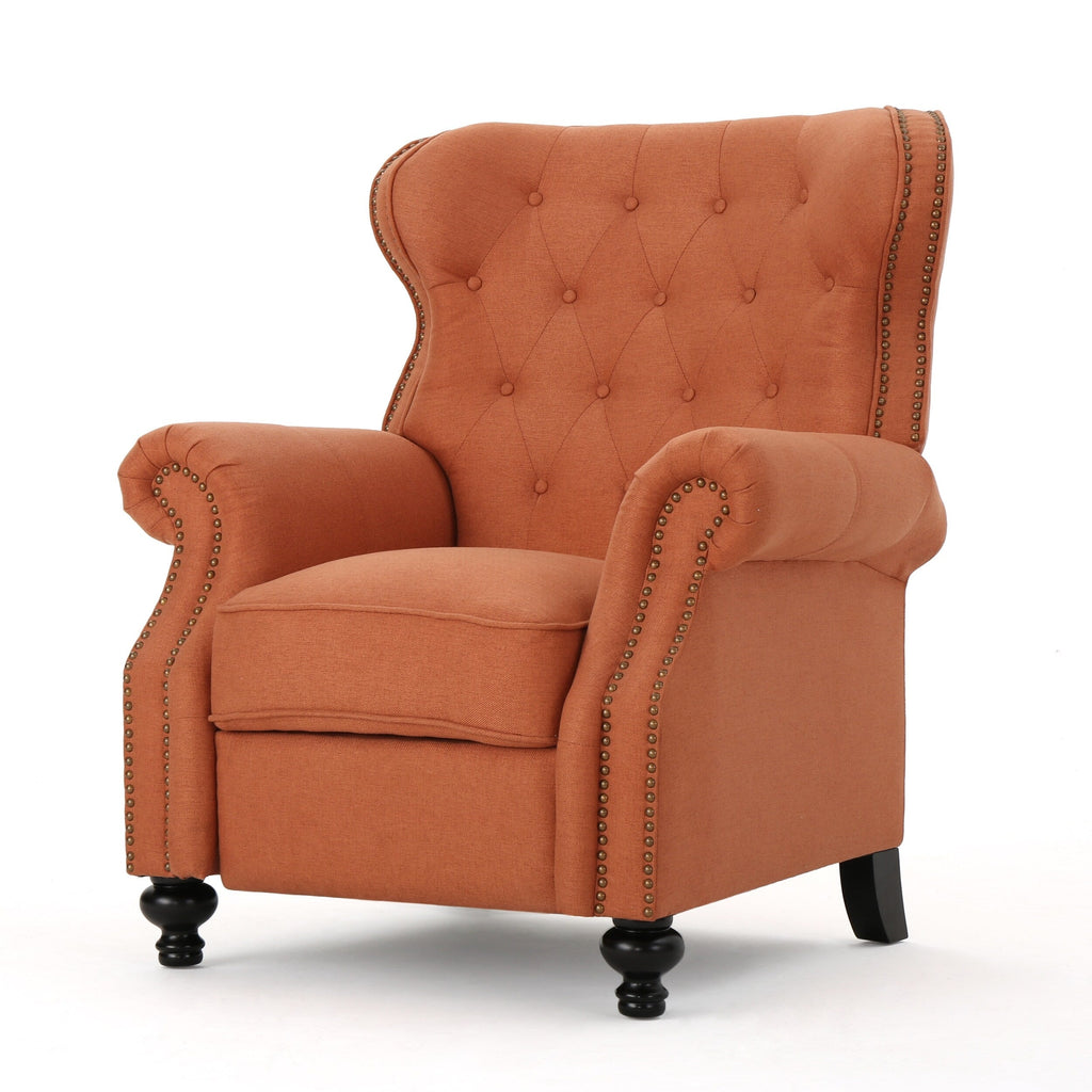 Fauteuil inclinable capitonné à point de diamant avec garniture cloutée