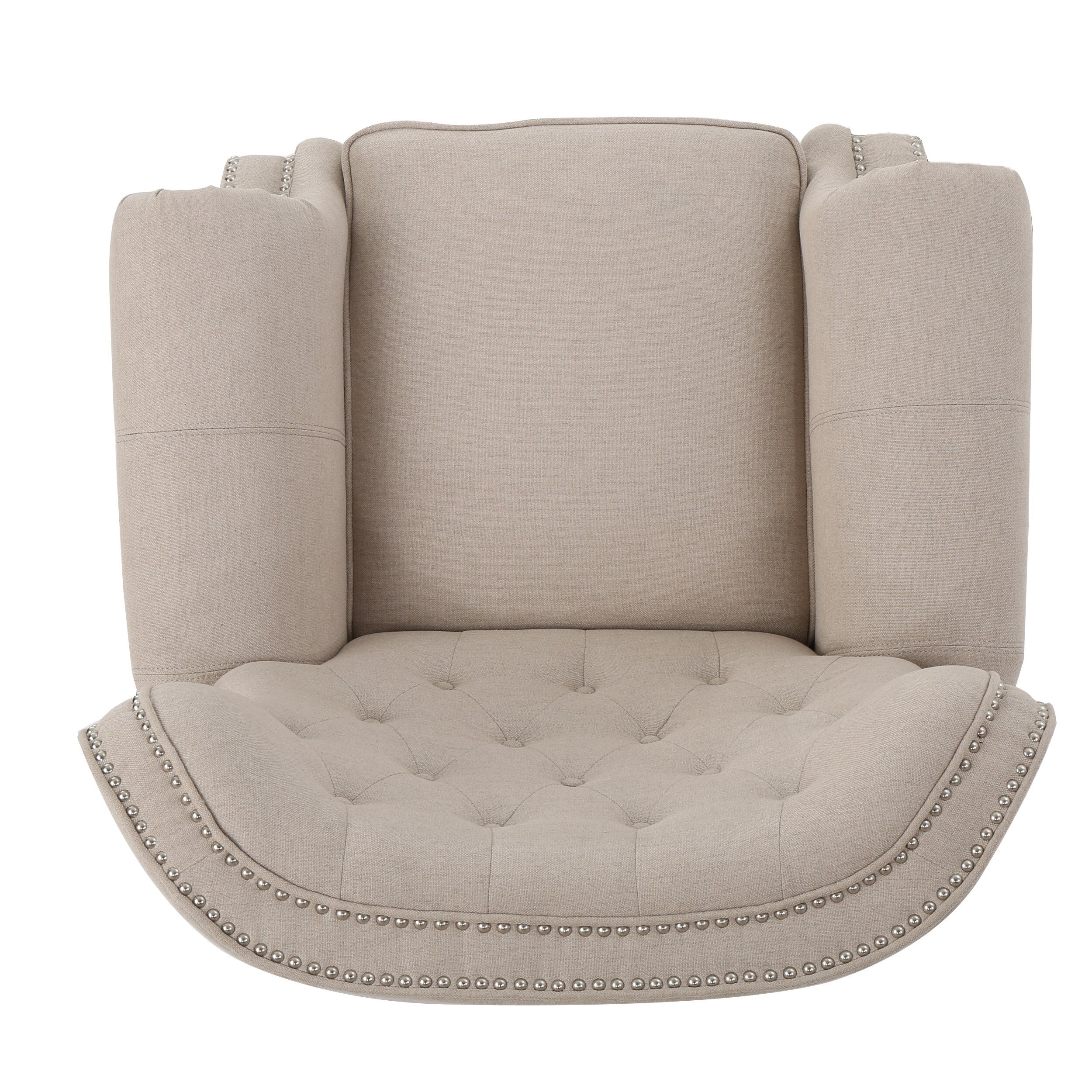 Fauteuil inclinable capitonné à point de diamant avec garniture cloutée