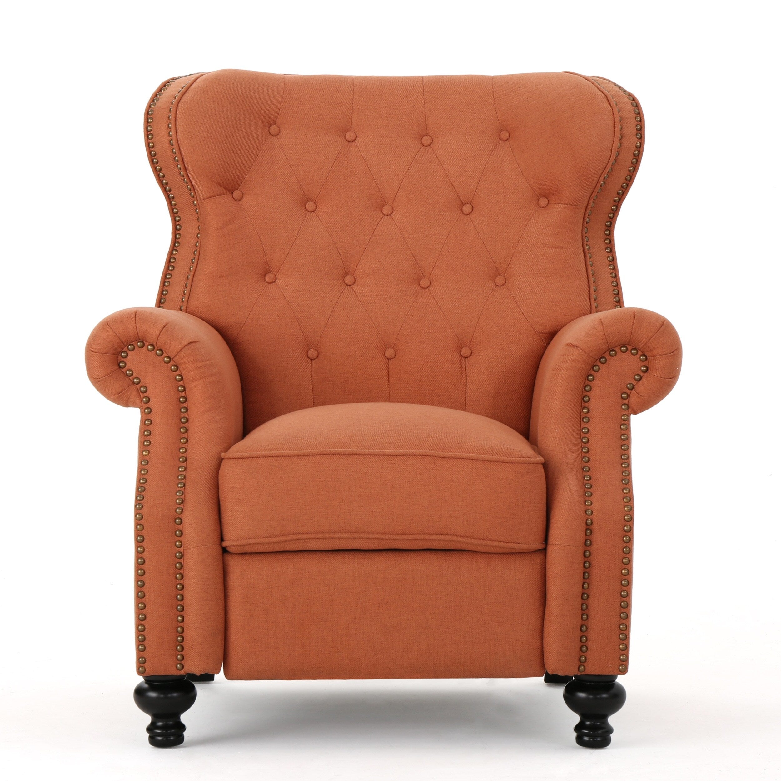 Fauteuil inclinable capitonné à point de diamant avec garniture cloutée