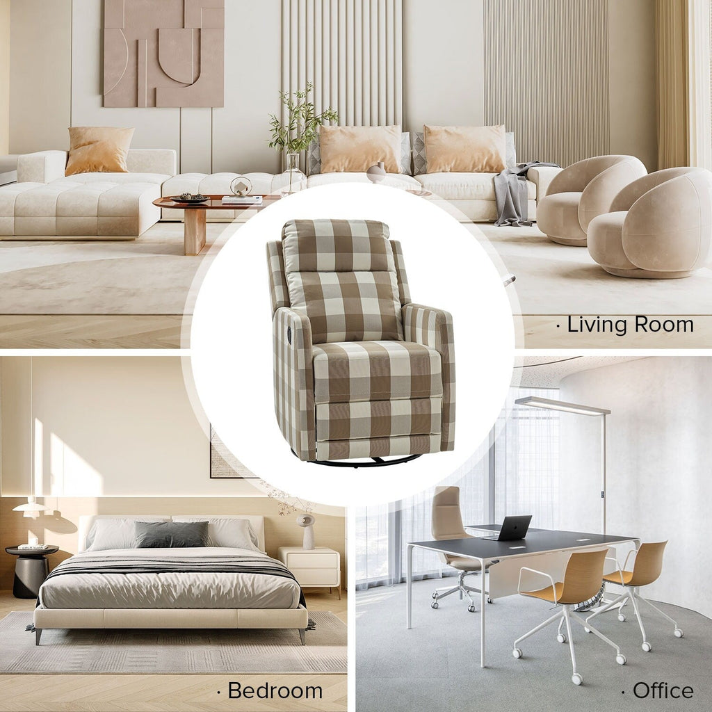 Fauteuil inclinable pivotant à 360 degrés Diana Modern en polyester par HULALA HOME