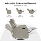 Fauteuil inclinable pivotant à 360 degrés Diana Modern en polyester par HULALA HOME