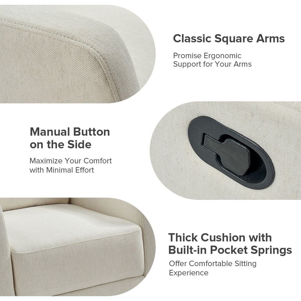 Fauteuil inclinable pivotant à 360 degrés Diana Modern en polyester par HULALA HOME