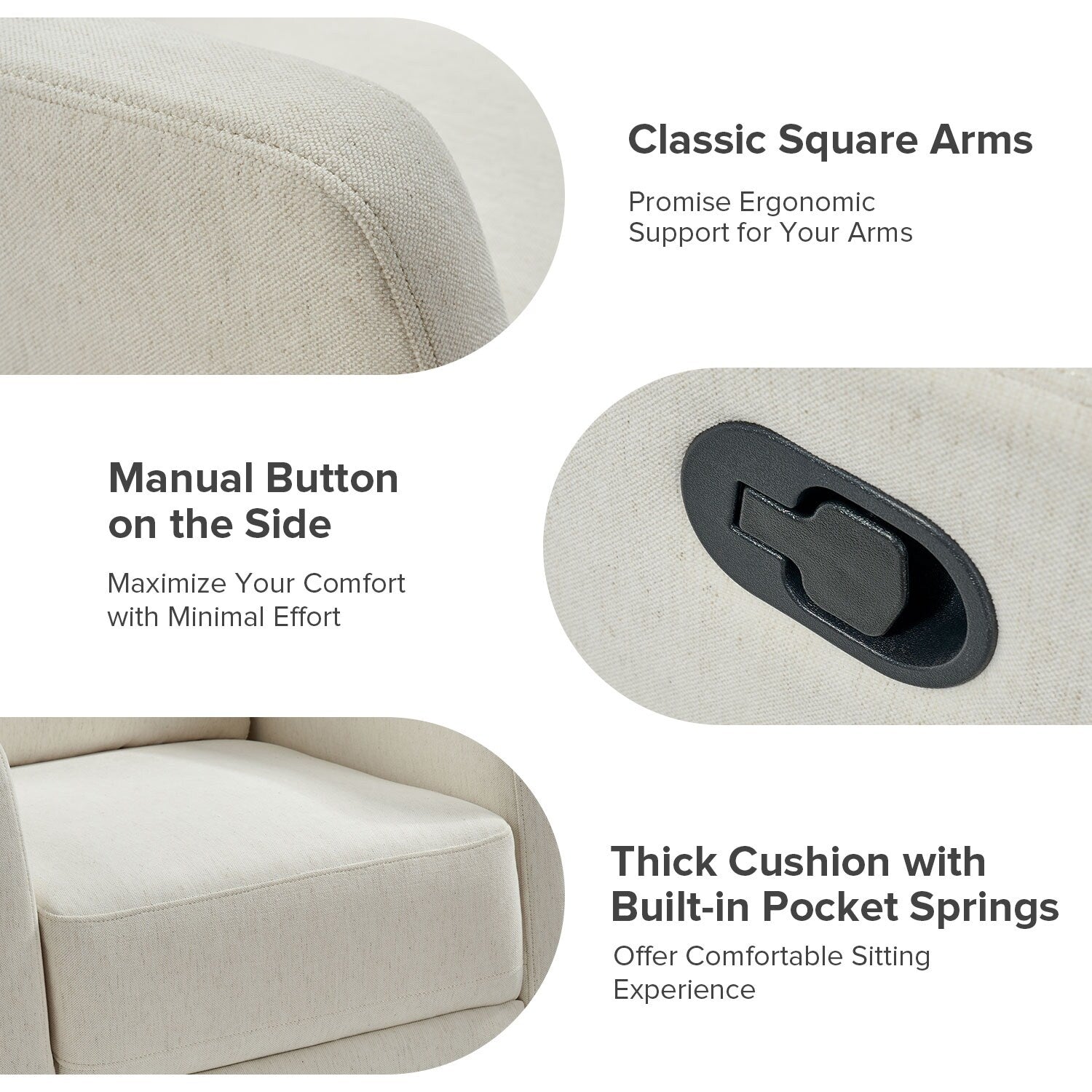 Fauteuil inclinable pivotant à 360 degrés Diana Modern en polyester par HULALA HOME