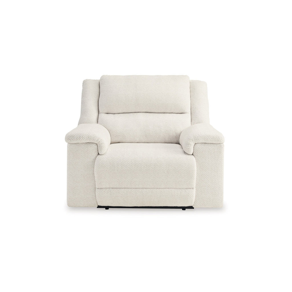 Fauteuil inclinable électrique Dino avec ports USB et accoudoirs en bloc, polyester blanc