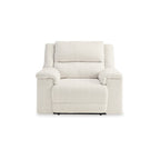 Fauteuil inclinable électrique Dino avec ports USB et accoudoirs en bloc, polyester blanc