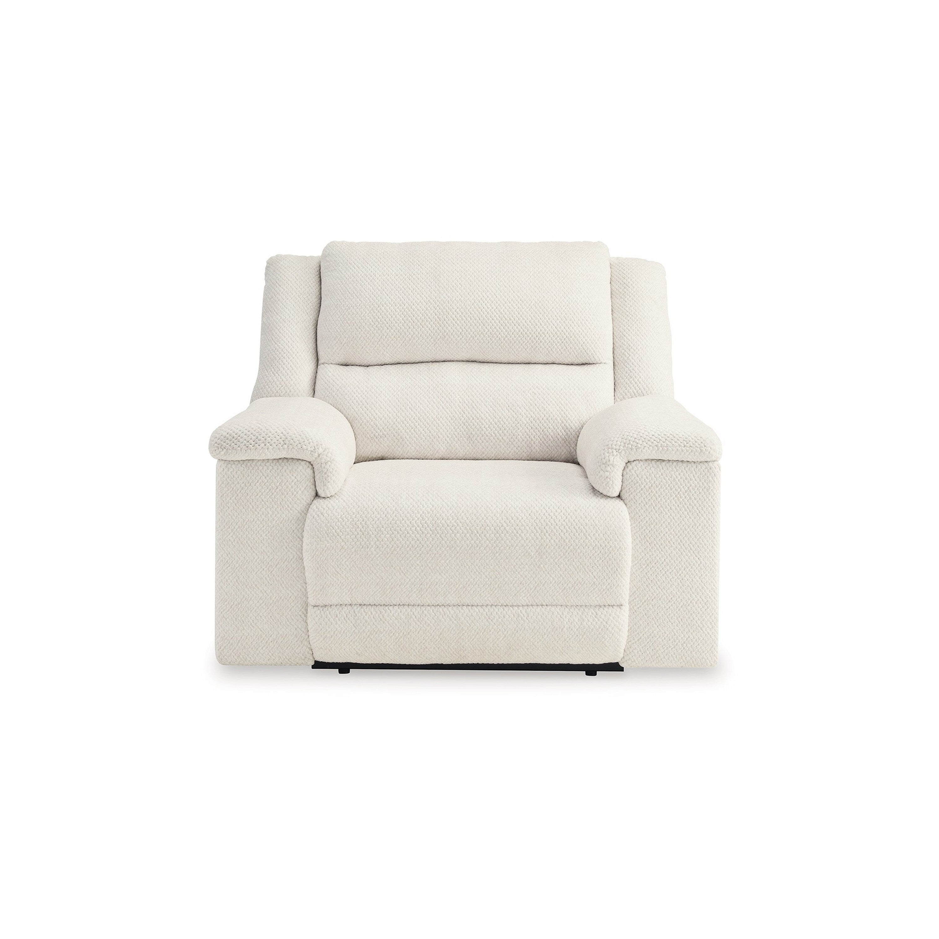 Fauteuil inclinable électrique Dino avec ports USB et accoudoirs en bloc, polyester blanc
