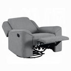 Fauteuil inclinable manuel Diny, pivotant, tissu en lin gris doux