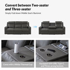 Canapé inclinable électrique Dolores 82,5 pouces de large en cuir véritable avec rangement et porte-gobelet par HULALA HOME