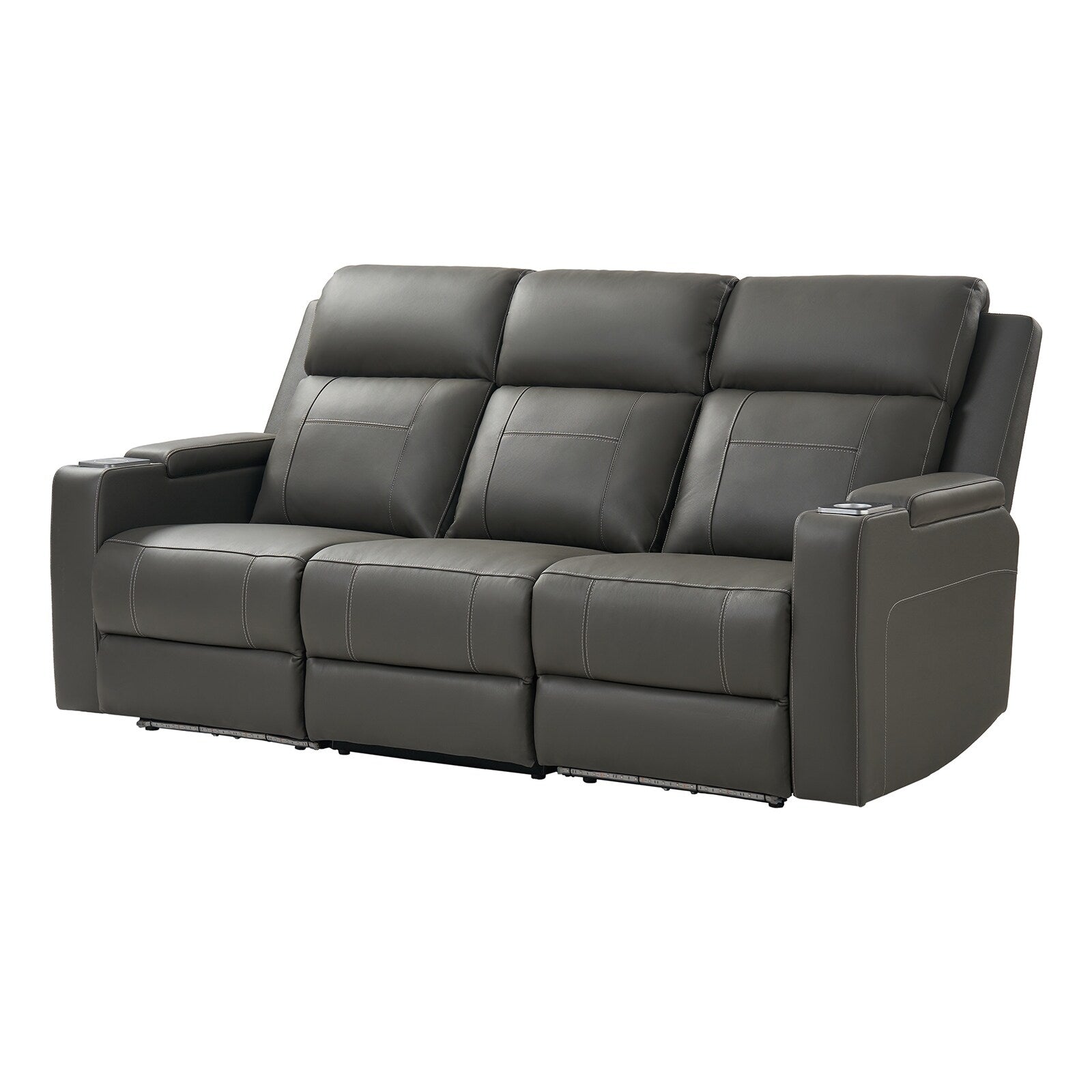 Canapé inclinable électrique Dolores 82,5 pouces de large en cuir véritable avec rangement et porte-gobelet par HULALA HOME