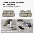 Canapé inclinable électrique Dolores 82,5 pouces de large en cuir véritable avec rangement et porte-gobelet par HULALA HOME