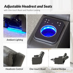 Canapé inclinable électrique Dolores 82,5 pouces de large en cuir véritable avec rangement et porte-gobelet par HULALA HOME