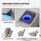 Canapé inclinable électrique Dolores 82,5 pouces de large en cuir véritable avec rangement et porte-gobelet par HULALA HOME