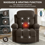 Fauteuil inclinable chauffant de massage en velours à pois avec base pivotante à 360°