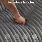 Chaise longue double d'intérieur, canapé-lit rembourré surdimensionné, chaise longue sectionnelle en velours côtelé, sans assemblage