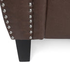 Canapé 3 places Dowd en similicuir avec bordure cloutée par Christopher Knight Home