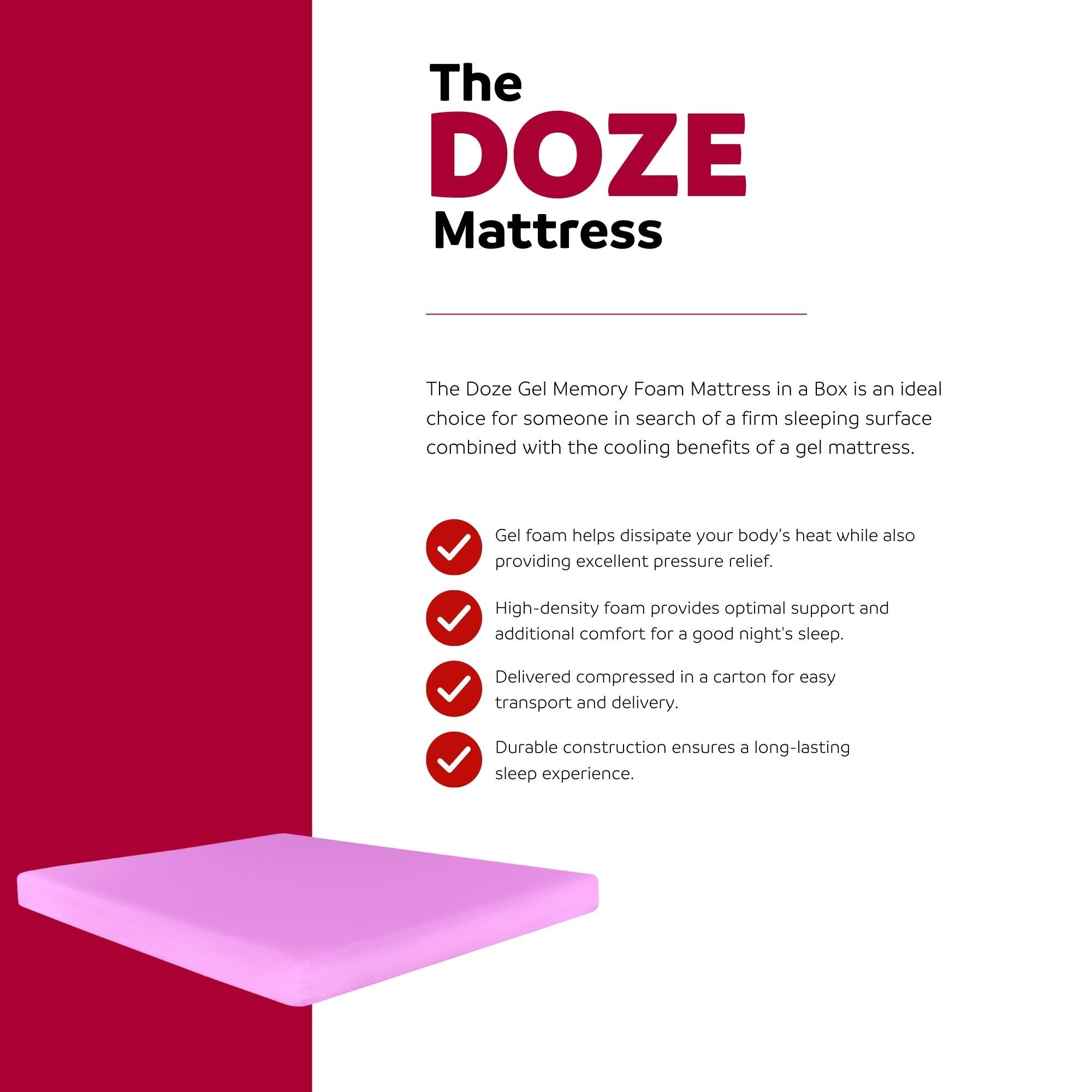 Matelas en mousse à mémoire de forme ferme Doze de 6 po avec housse en aloe vera