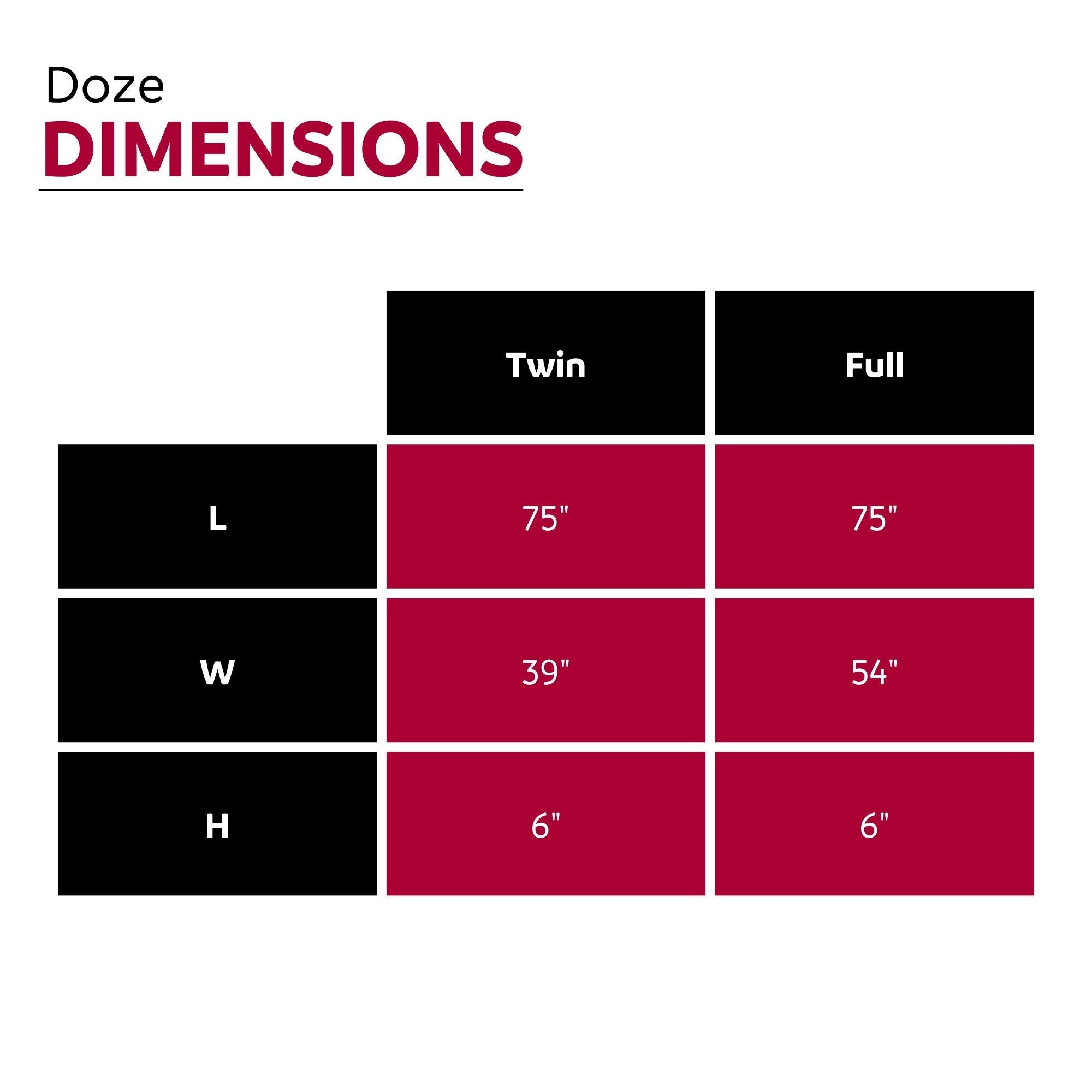 Matelas en mousse à mémoire de forme ferme Doze de 6 po avec housse en aloe vera