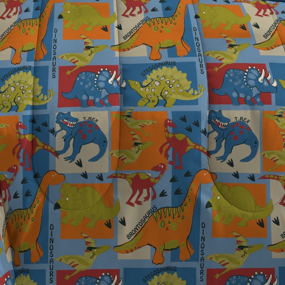 Dream Factory Dinosaur Blocks Parure de lit 7 pièces dans un sac avec draps