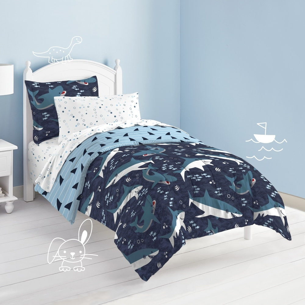 Parure de lit en microfibre Dream Factory Sharks avec draps