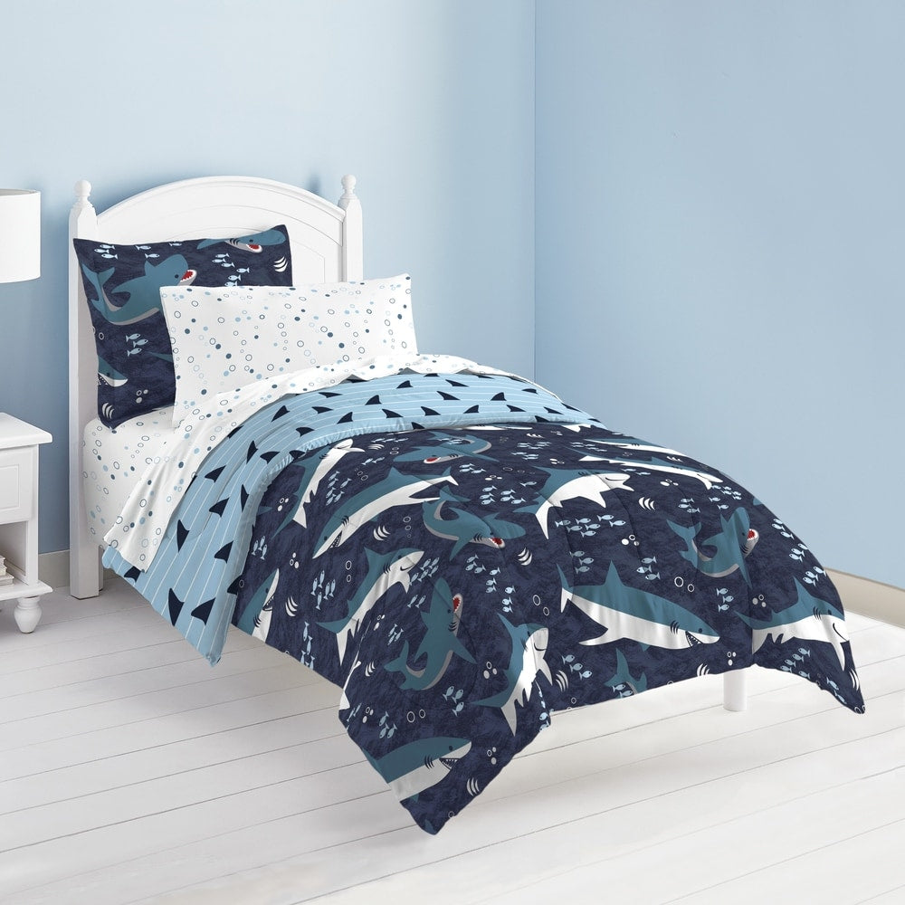 Parure de lit en microfibre Dream Factory Sharks avec draps